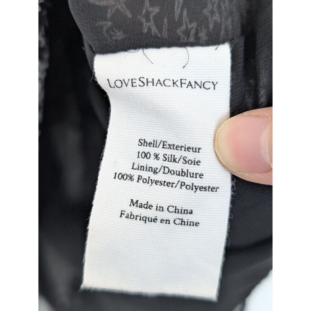 Loveshackfancy Silk Star Pattern Long Sleeve Semi… - image 6